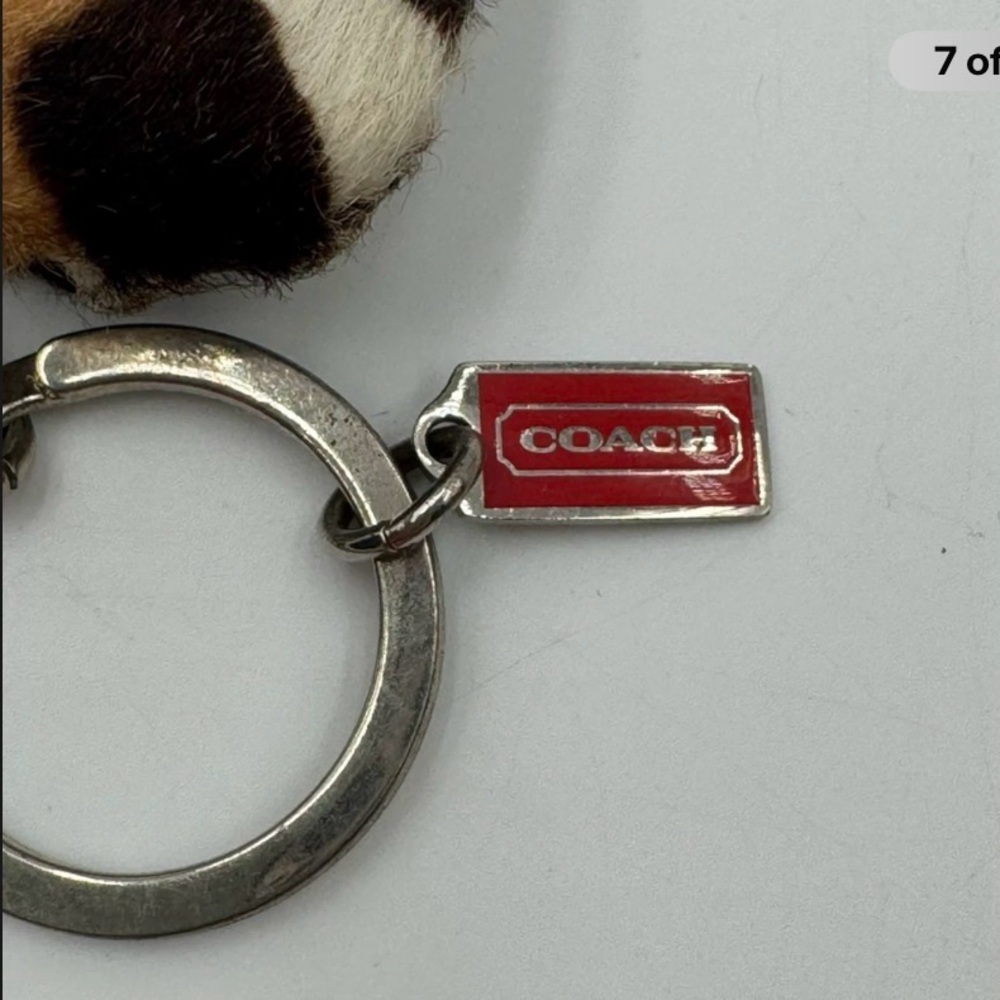 RARE Coach Ocelot Calf Hair Kisslock Coin Purse Keychain - Picture 7 of 7